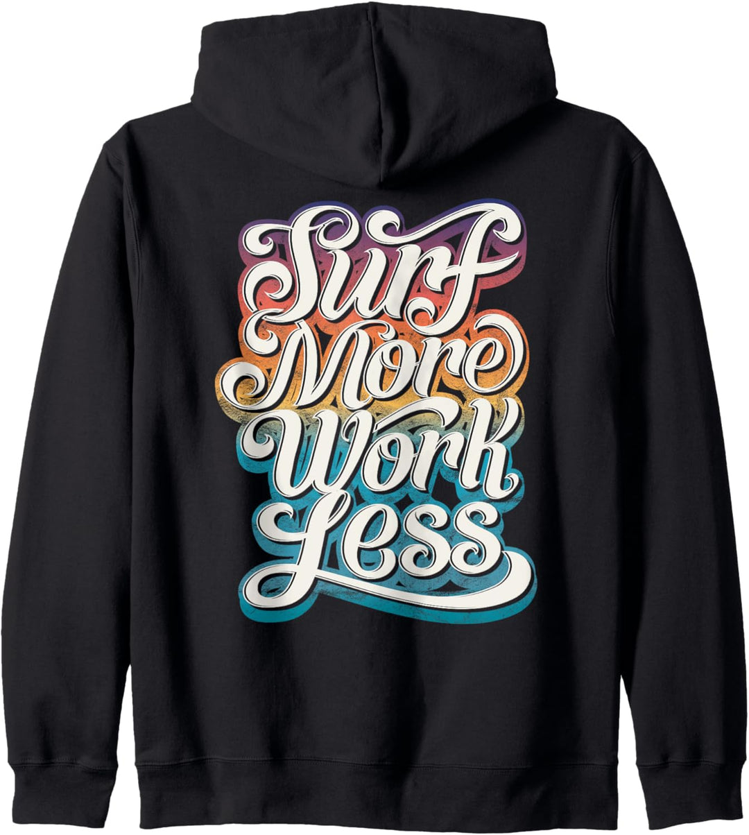 Surf More Work Less, Retro-Stil Surfer, Surfen Design Kapuzenjacke