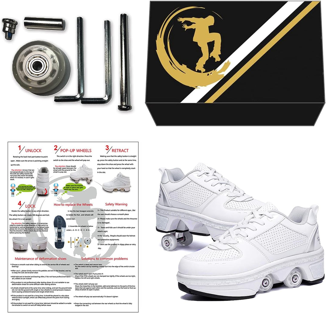Roller Skate Shoes Rollschuhe Schuhe Mit Rollen Skateboardschuhe,Inline-Skate, verstellbar Damen Sch