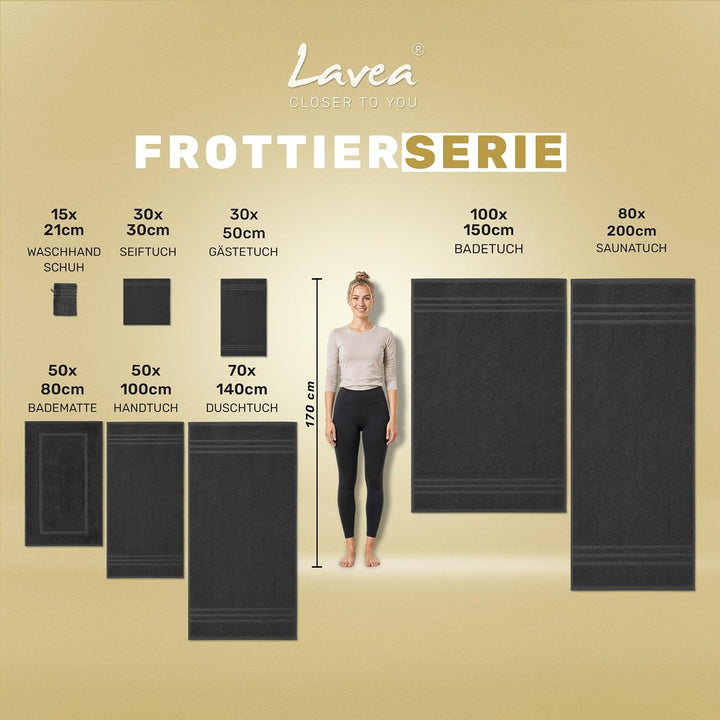Lavea 2er Set Badematte 50x80cm, Frottierserie Elena, Delphinblau 2 x 50 x 80 cm Delphinblau, 2 x 50