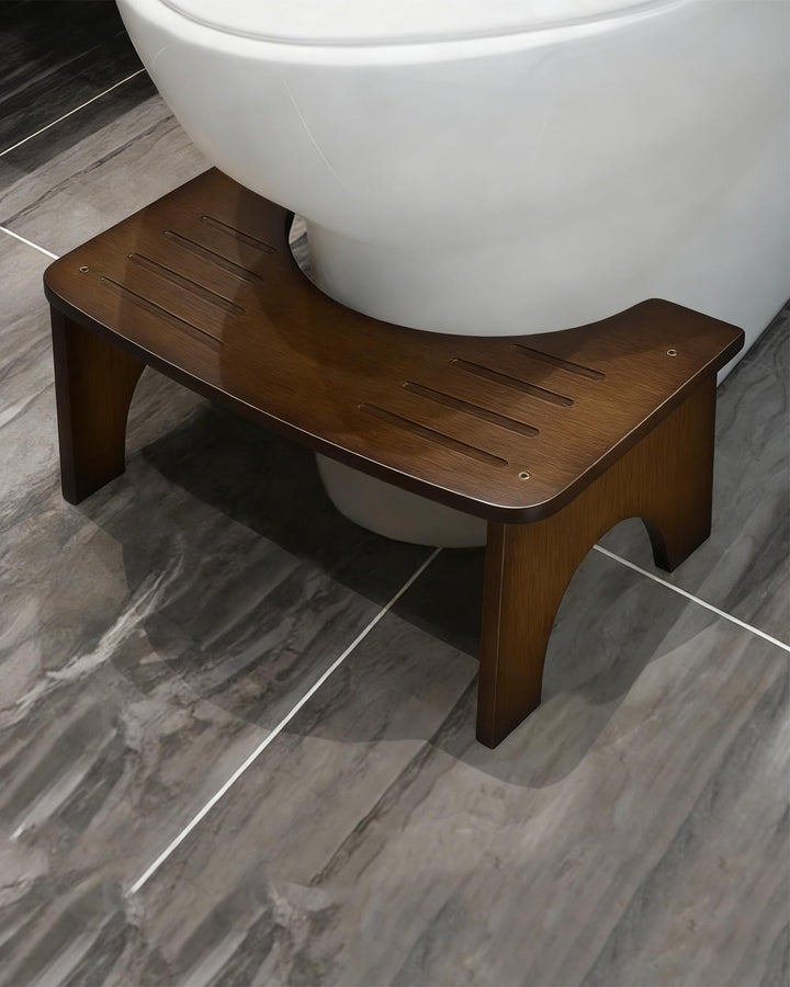 RayLove Physiologischer Toilettenhocker aus Bambus – WC-Trittbrett aus Holz – 35 Grad strapazierfähi