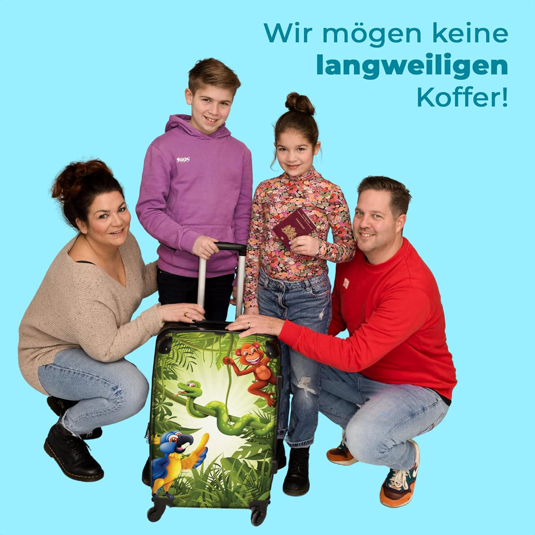 NoBoringSuitcases.com® Kinderkoffer Jungen Reisekoffer mit Rollen Koffer Leicht Geschenk, Hartschale