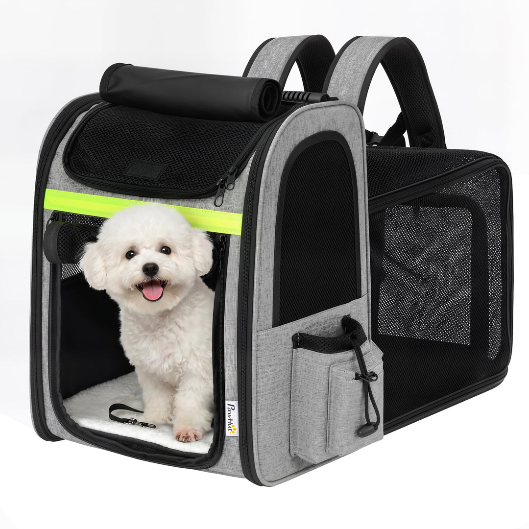 PawHut Hunderucksack Erweiterbar Katzenrucksack für Katzen und Kleine Hunde bis 10 kg Katzen Rucksac