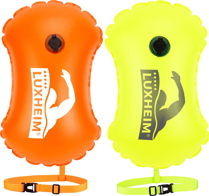 2 Pack Schwimmen Boje Schleppschwimmer für Open Water Schwimmen gut sichtbar Schwimmer Dry Bag wasse