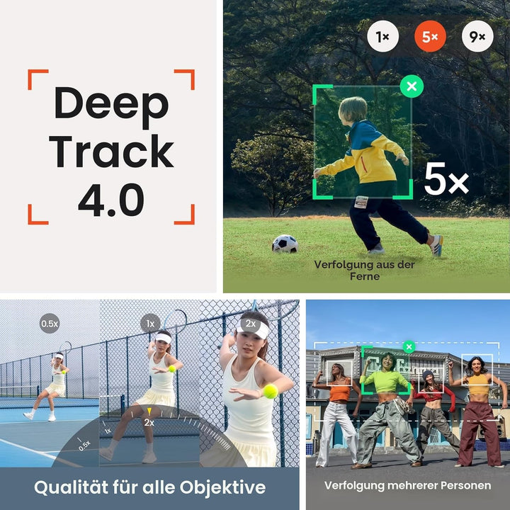 Insta360 Flow 2 Pro Grau - Faltbarer AI Gimbal, Tracking in 200+ Apps mit Apple DockKit, Multi-Perso