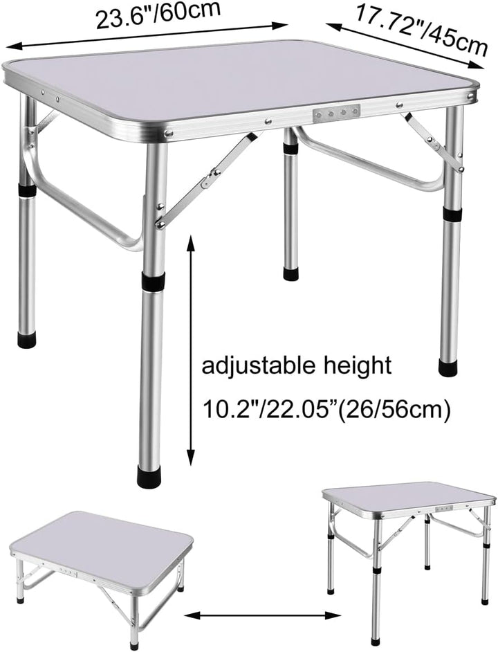 Lucn Picknicktisch, zusammenklappbar, 2 höhenverstellbar, Aluminium, für Küche, Outdoor, aufklappbar