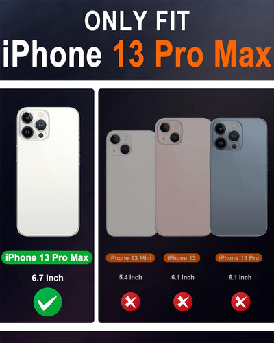 SHIELDON iPhone 13 Pro Max Hülle, Stossfeste Handyhülle [Rindsleder] [Kartenfach] [Magnetverschluss]