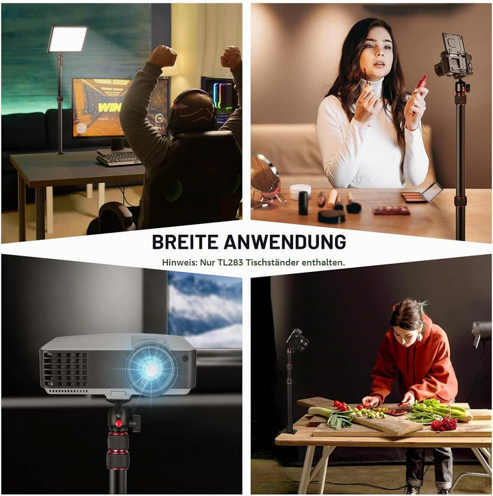 NEEWER verstellbares Kamera Tischstativ Lichtstativ mit 1/4" Kugelkopf,Klemmstativ mit 1/4" Adapter