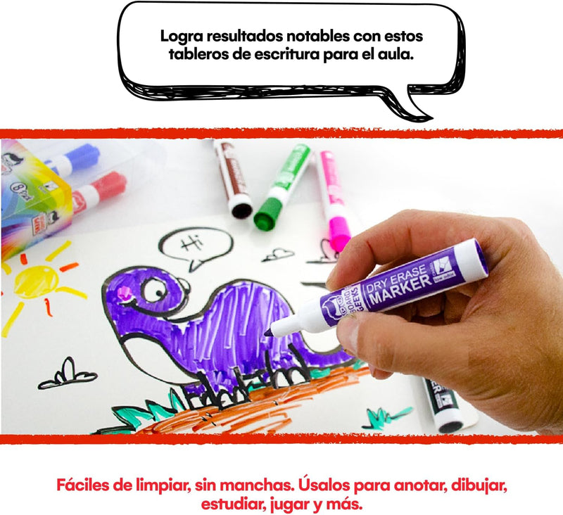 Board Geeks 25 Mini-Whiteboards Set - Doppelseitige Tafeln für Kinder, Lehrer und Schüler - Weissbre