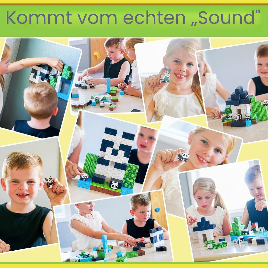 Magnetische Bausteine - Build Mine Magnete Welt Set, Magnet Panda magnet bausteine Magnetspiel für K