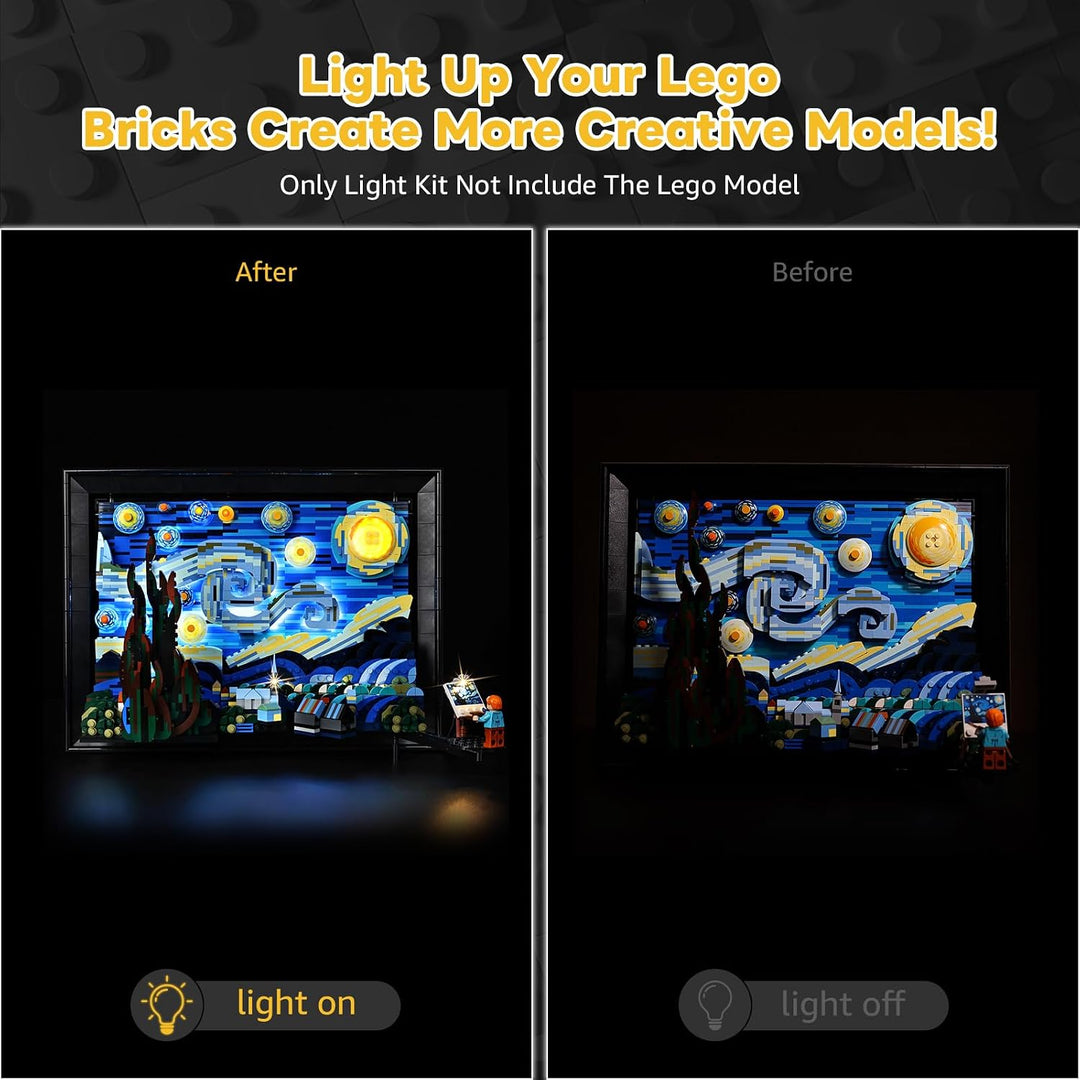 Nur LED Beleuchtungsset - Kyglaring Lichter Set Entwickelt für Lego Vincent Van Gogh - The Starry Ni