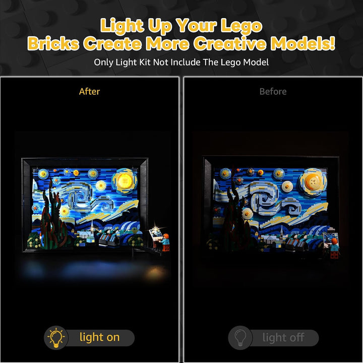 Nur LED Beleuchtungsset - Kyglaring Lichter Set Entwickelt für Lego Vincent Van Gogh - The Starry Ni