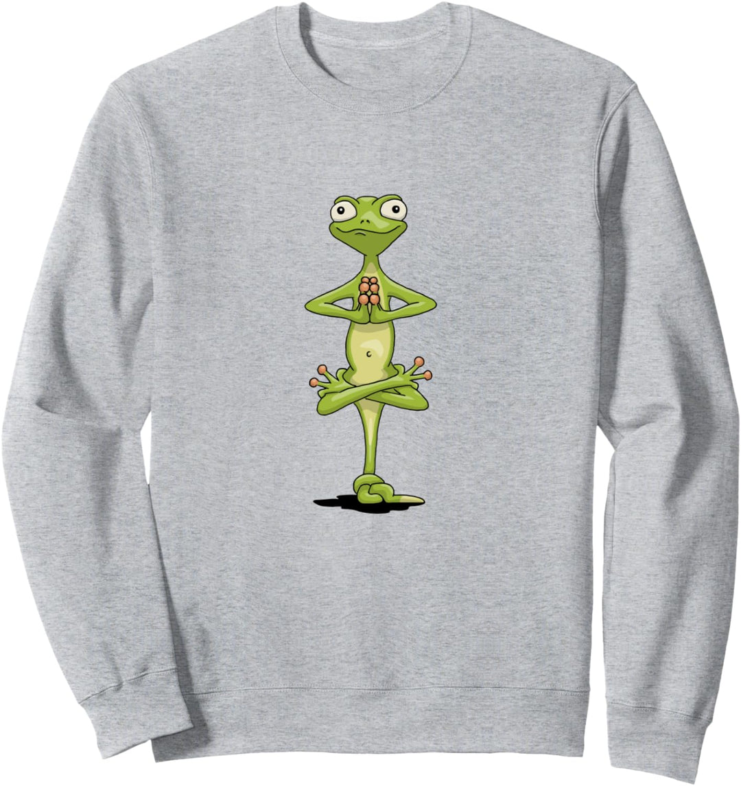 Lustig meditierender Zen Gecko Yoga Frosch Sweatshirt