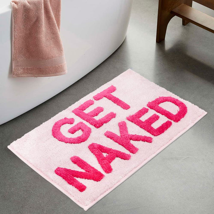 Get Naked Badematte, saugfähig, weich, Hot Pink, 43,2 x 61 cm, maschinenwaschbar, Rutschfester Dusch