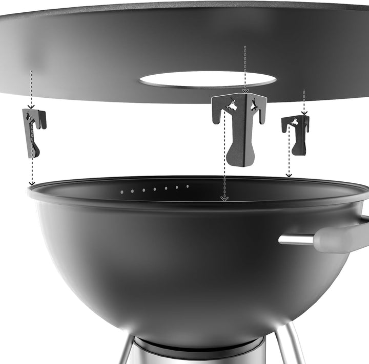 tuning-art GR05 Grillring + Grilleinsatz + Abstandshalter 3er Set | Rund | Bullenmotiv | Stahl | Pla
