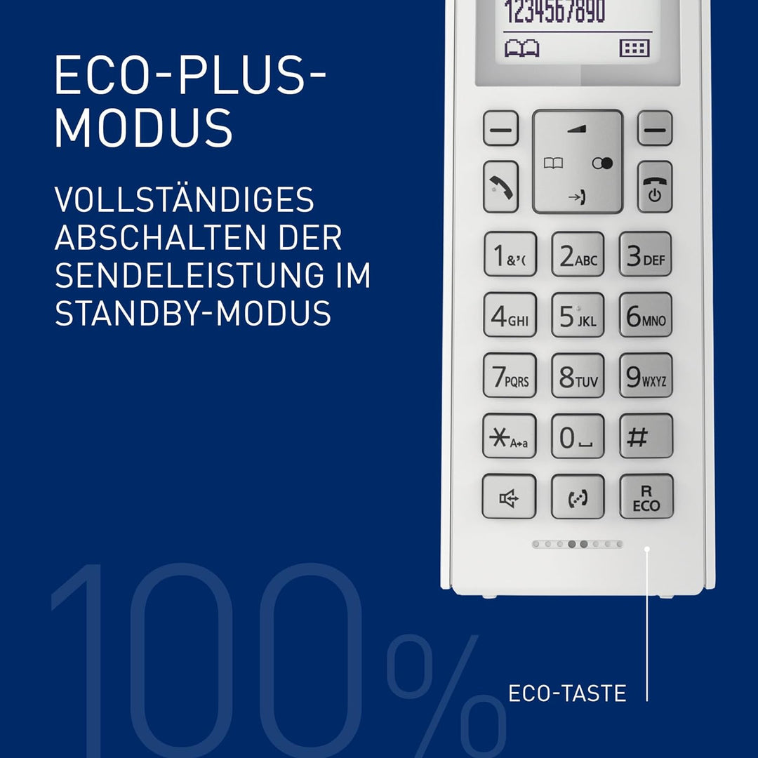 Panasonic KX-TGK220GW Design-Telefon mit Anrufbeantworter (Wecker, Haustelefon (schnurlos), HD-Telef