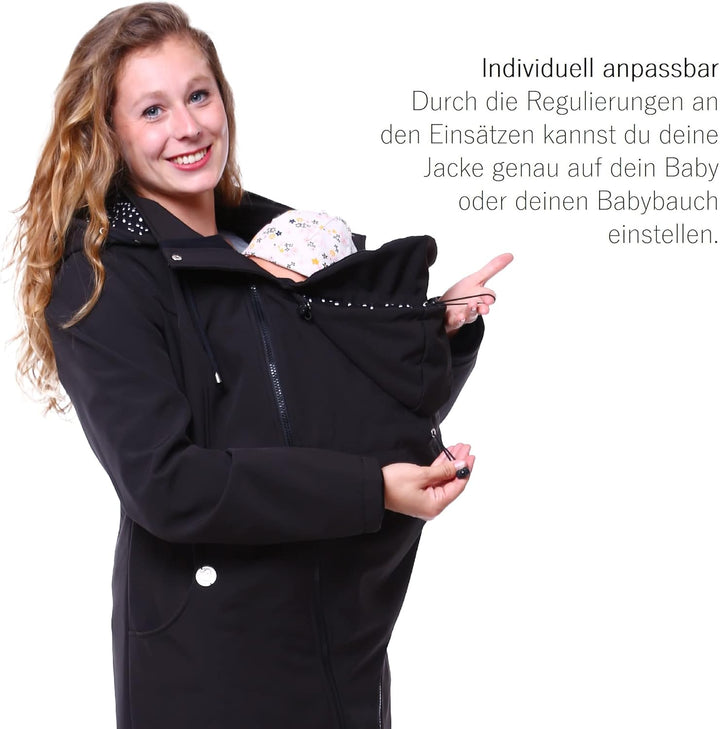 Viva la Mama – Allwetter Funktionsjacke für Mama und Baby, Umstandsjacke + Tragejacke - MELLORY XL V