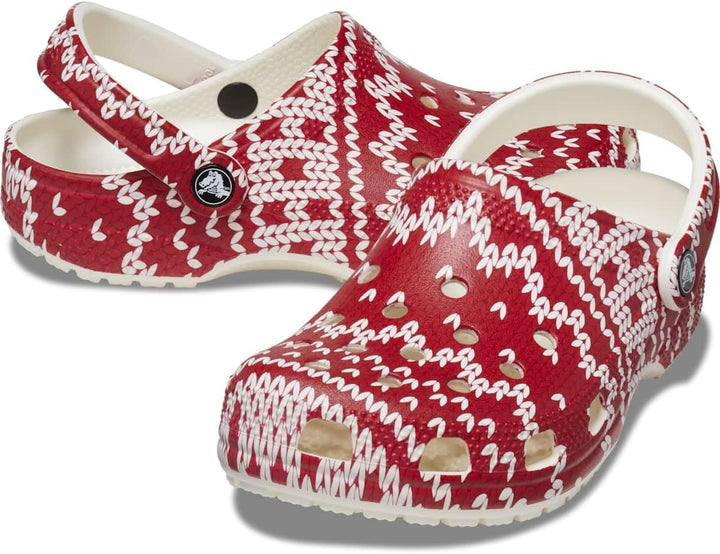 Crocs Unisex Classic Retro Resort Clog 34/36 EU Holiday Sweater Print, 34/36 EU Holiday Sweater Prin