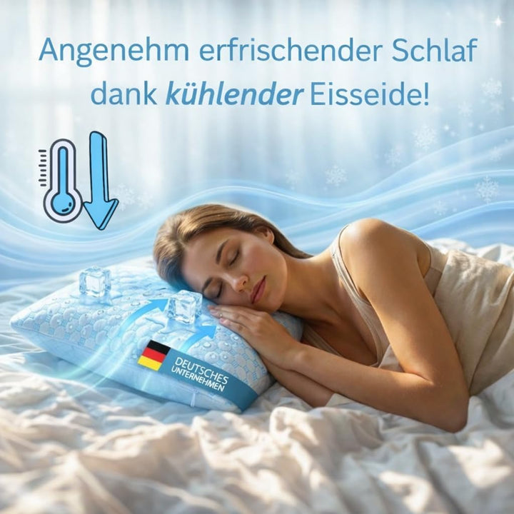 Kühlendes Kopfkissen 40x80 mit Kühlfunktion, Memory Foam Kissen ergonomisch, Nackenstützkissen für S
