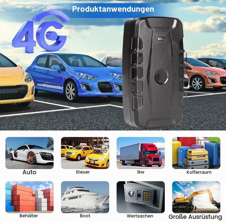GPS Tracker Auto 4G Tracker mit SIM-Karte Echtzeit Tracking Wasserdicht Diebstahlschutz Sehr Lange A