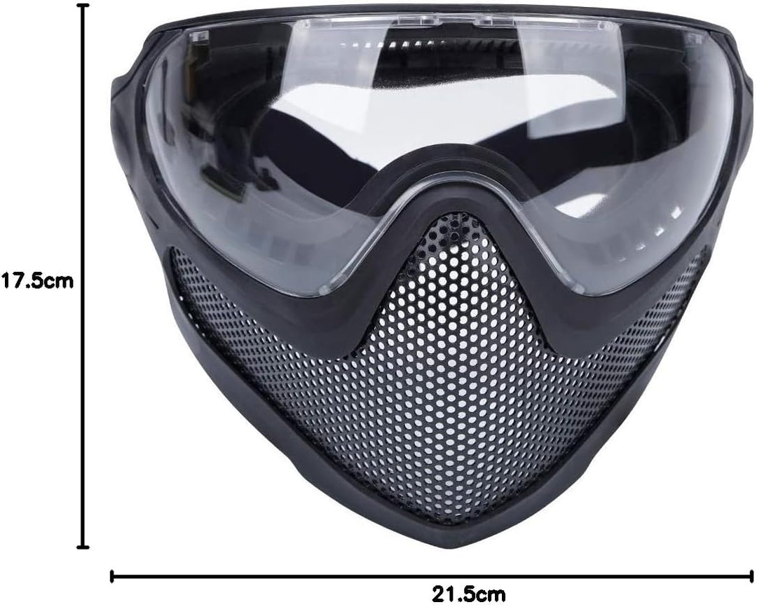 ATAIRSOFT Airsoft 2 Modi Taktische Sicherheit Schutz Vollmaske Antibeschlagbrille Set mit 3 Wechselo