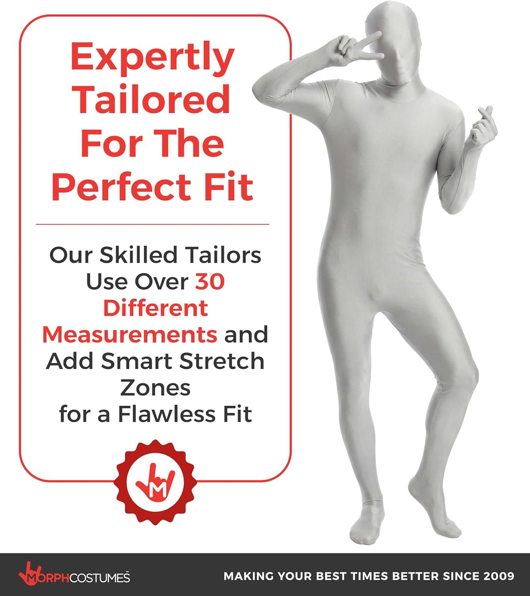 Morphsuits MSSI2 Farbe Costume Body Suit, Silber, XXL Silber XXL, Silber XXL