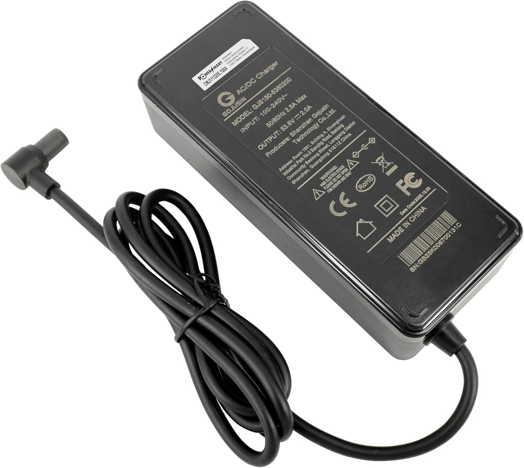 PowerSmart 53,6V 2A Ladekabel für 48V Lithium-Ionen Akkus, Schnellladegerät für Navee S65, N65i, S40