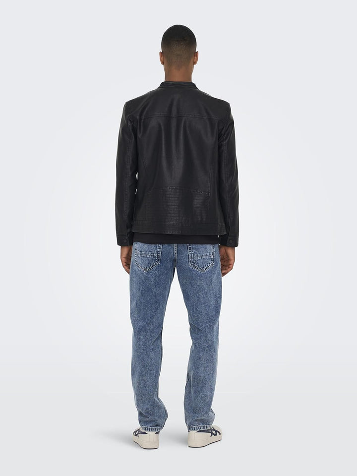 ONLY & SONS Herren Onsal Pu Noos OTW Jacke S Schwarz, S Schwarz