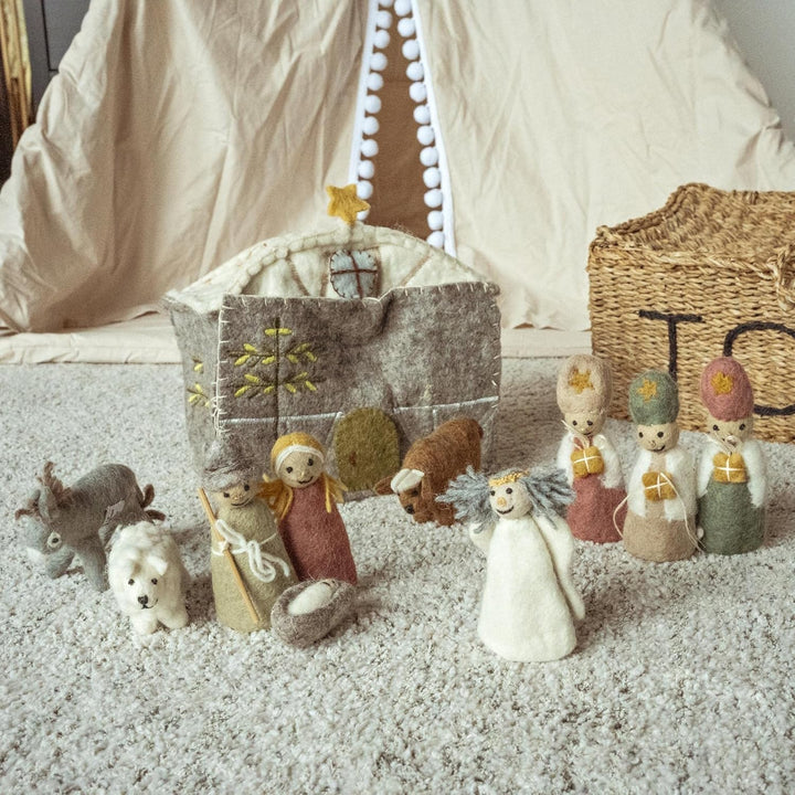 Gry & SIF handgemachter Weihnachtsengel aus Filz, Weihnachtsdeko, Weihnachtskrippe Kinder, Weihnacht