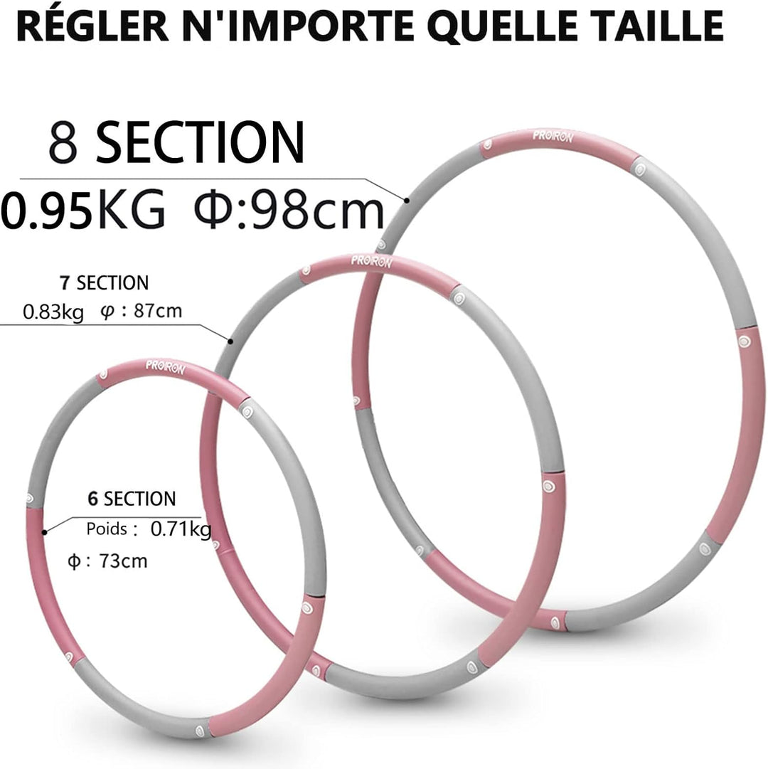 PROIRON Smart/Hula Hoop Reifen Erwachsene, Hullahub Reifen mit Gewicht, Hula Hoop Reifen Kinder, 1,2