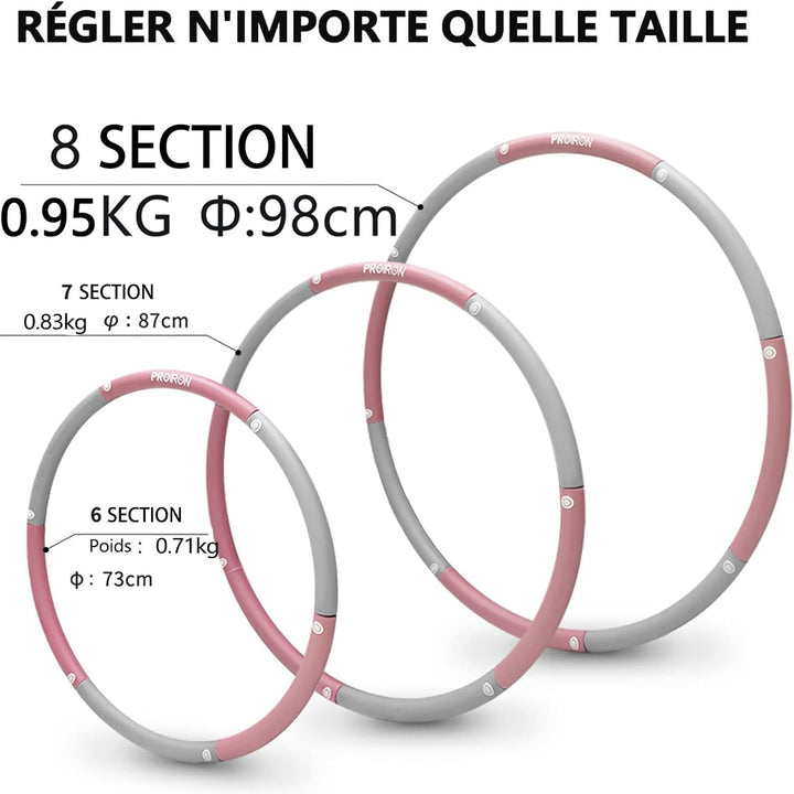 PROIRON Smart/Hula Hoop Reifen Erwachsene, Hullahub Reifen mit Gewicht, Hula Hoop Reifen Kinder, 1,2