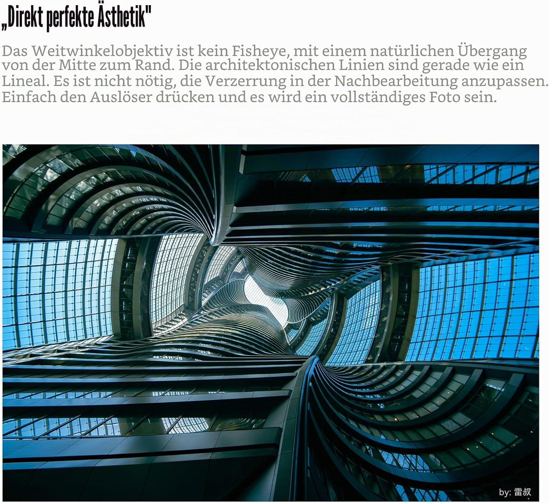 7artisans 10mm F3.5 APS-C Weitwinkel Objektiv für Sony E, Manueller Fokus Wide-Angle Lens E Mount Ko
