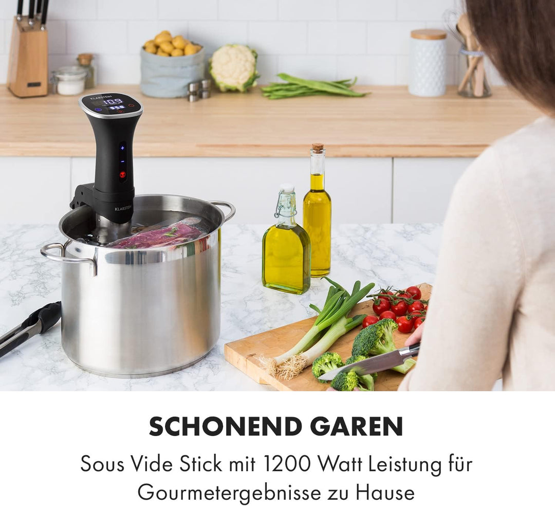 Klarstein Sous Vide Garer, Effizienter Sous Vide Stick, Sous-Vide-Garer, Sous Vide Garer Stick, 1200
