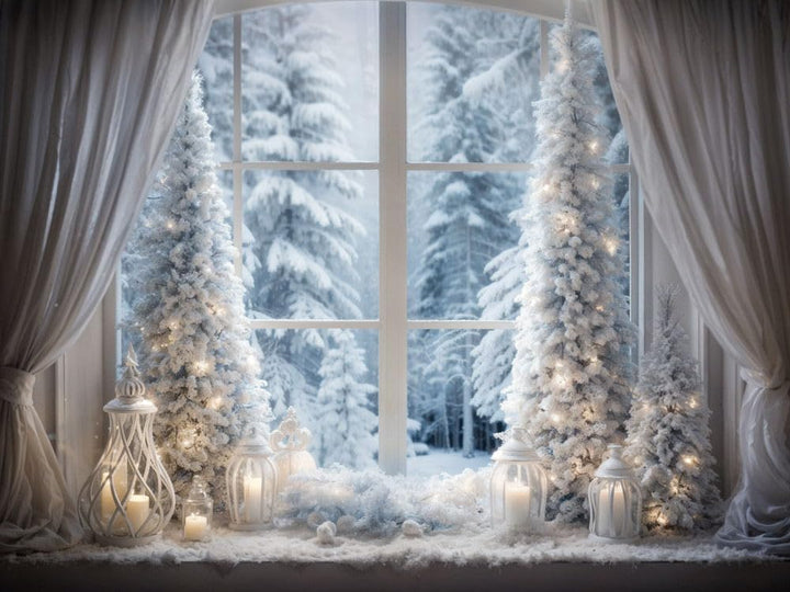 Kate Weihnachts-Fotohintergrund, 3 x 2 m, Weihnachtsbaum, Fotokabine, Hintergrund, Schneelandschaft,