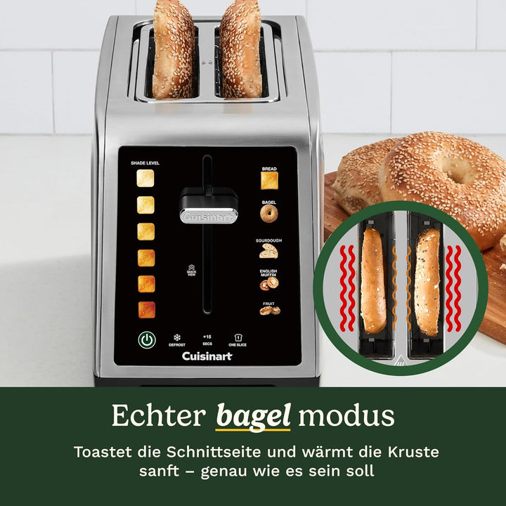 Cuisinart SimpliTouch XL Farb-Touchscreen 2-Scheiben-Toaster | Extra-grosse Schlitze | Farb-Touchscr