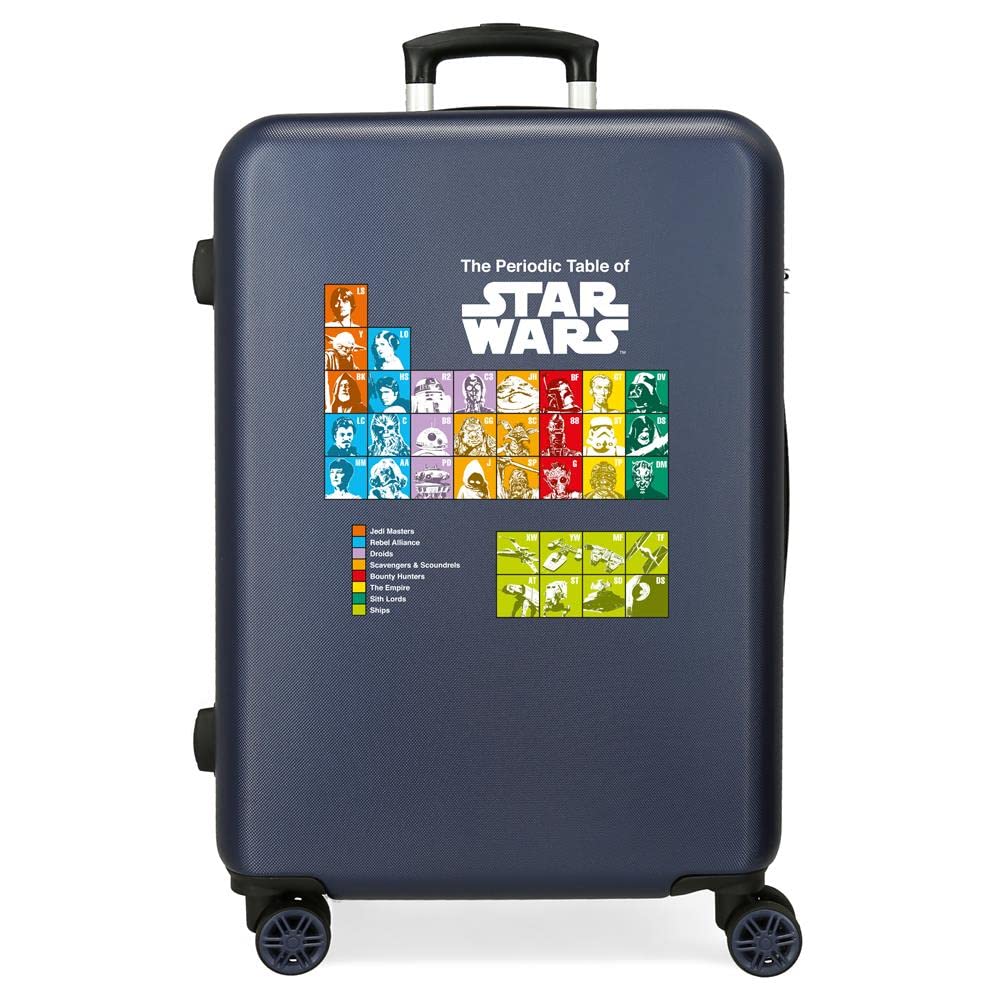 Star Wars Badges Koffer, mittelgross, Blau, 48 x 68 x 26 cm, Hart, ABS, seitlicher Zahlenkombination