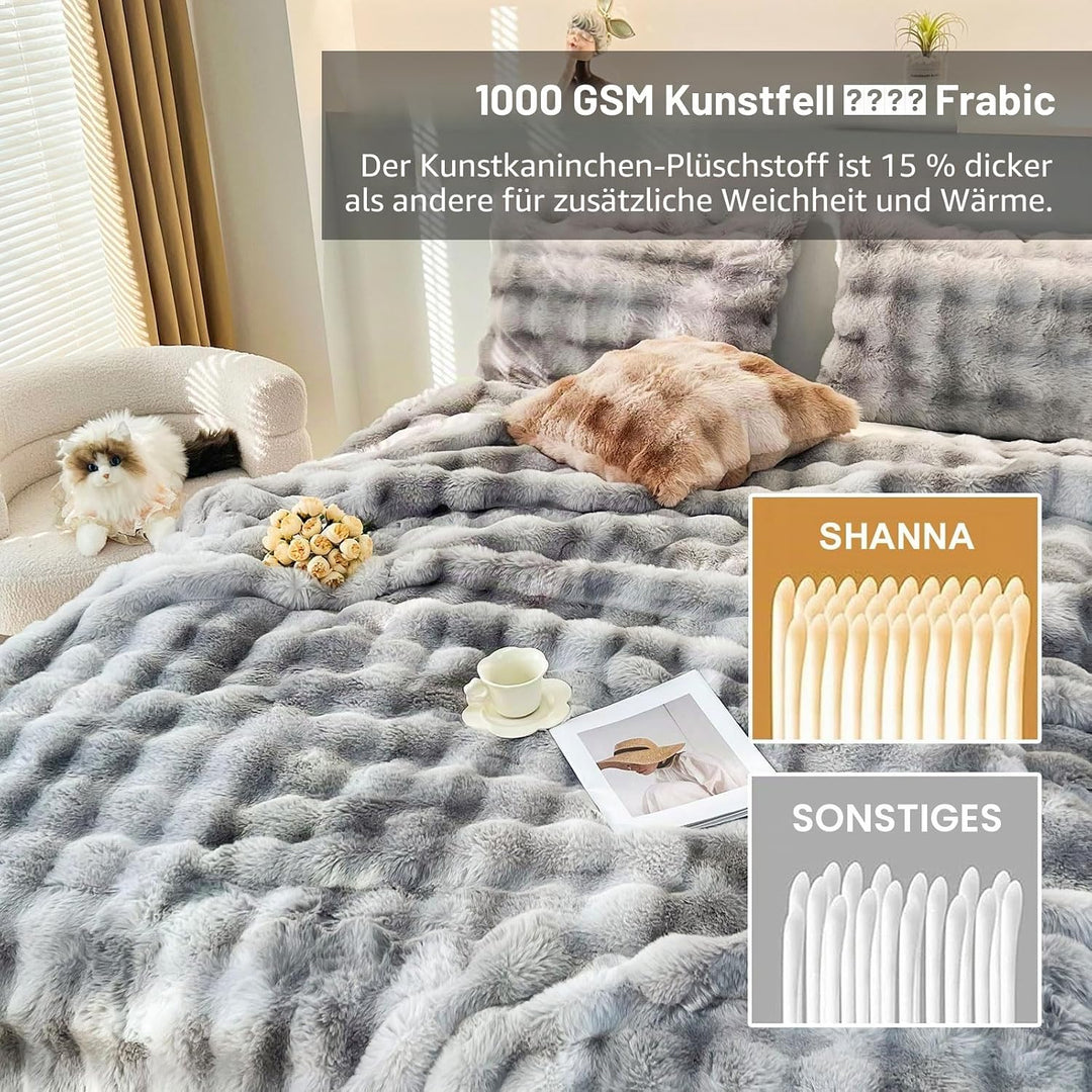 Kuscheldecke Kaninchen Plüsch Decke Super Soft Wohndecke Dick 1000 G/M² Flanell Decke Warme Überwurf