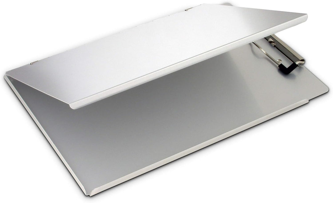 Saunders Klemmbrett aus recyceltem Aluminium, mit Sichtschutzabdeckung, für Briefe Side Hinge, Side