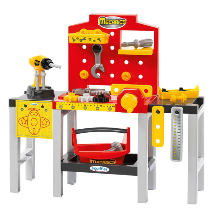 Ecoiffier Modulare Werkbank Spielzeug, Kunststoff, Rot/Grau, x-Large