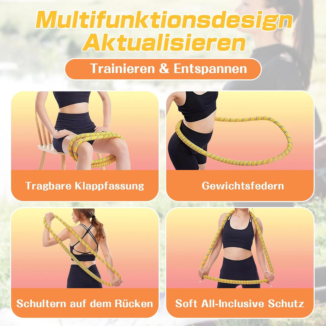Harilla Gymnastikreifen Weicher Hula Hoop, Trainingsreifen mit Federkern zur Gewichtsreduktion, Fitn