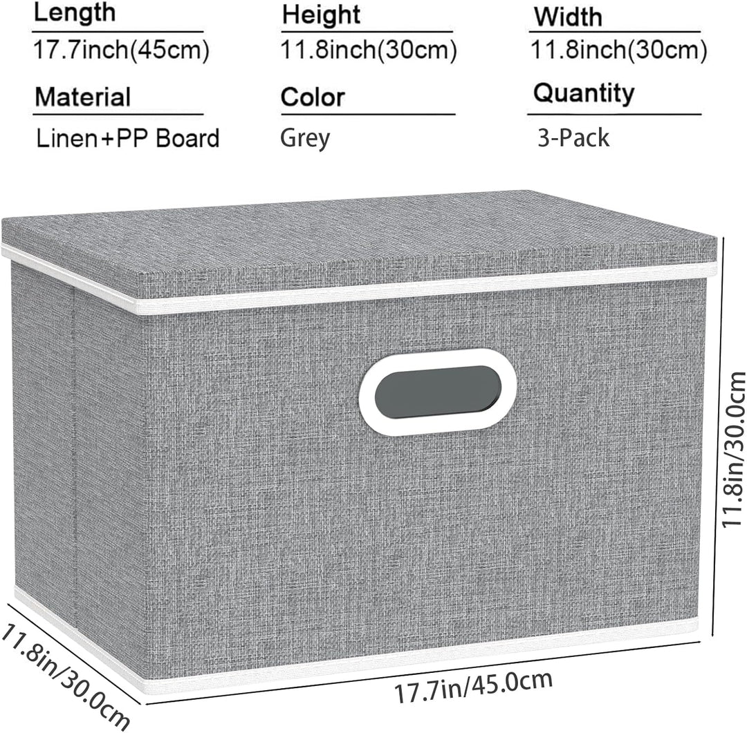 Yawinhe Aufbewahrungsboxen mit Deckel, Faltbare Aufbewahrungsbox, Stoffboxen, Waschbare, für Schlafz