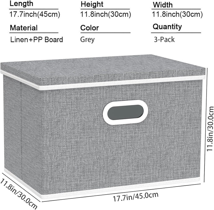 Yawinhe Aufbewahrungsboxen mit Deckel, Faltbare Aufbewahrungsbox, Stoffboxen, Waschbare, für Schlafz