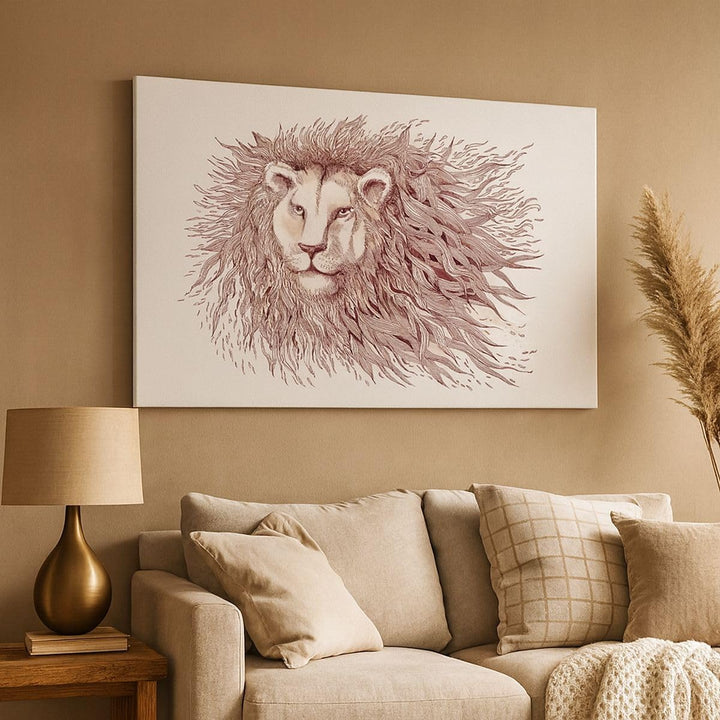 Bilder auf Leinwand 100x70cm Leinwandbild Löwe König Tierwelt Pelz Gross Wanddeko Bild Schlafzimmer
