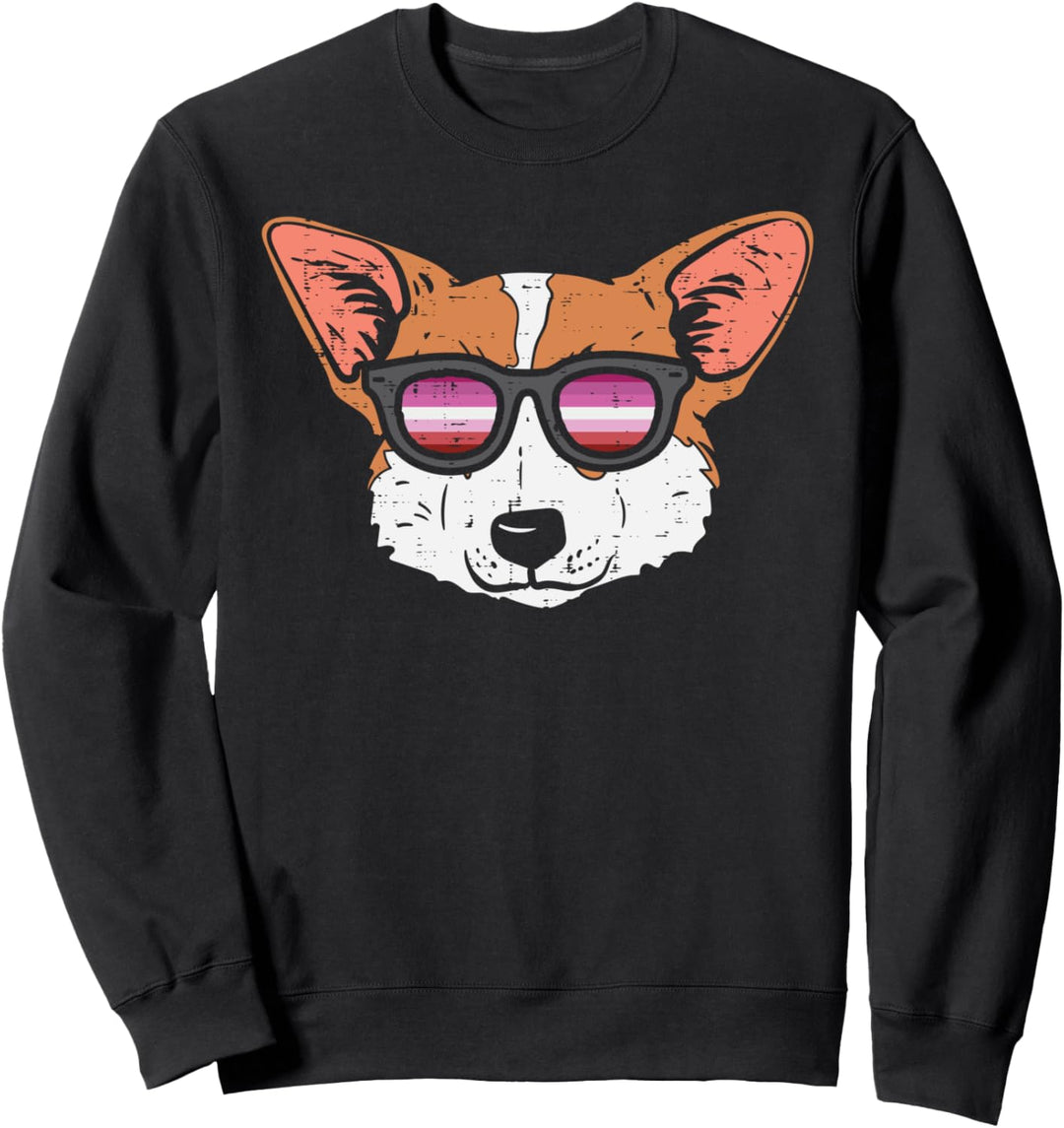 Welsh Corgi Dog LGBT Lesbian Flag Gay Pride Women Sweatshirt