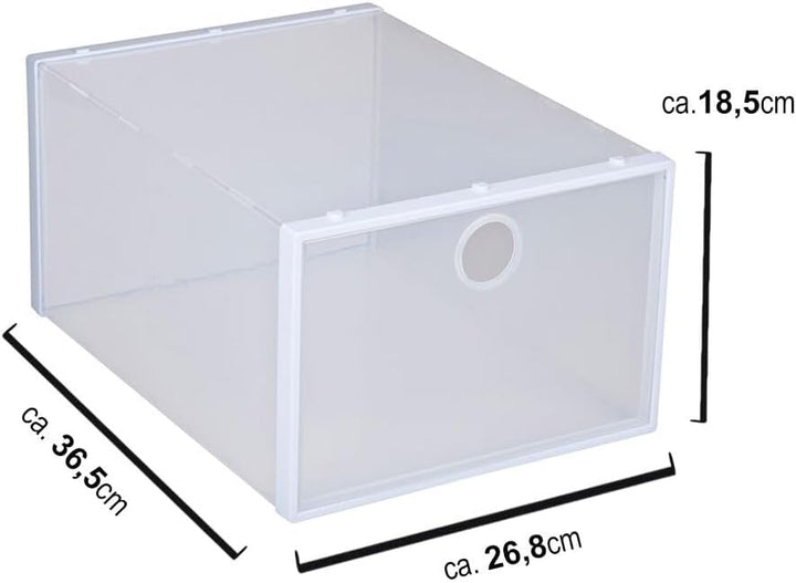 12er Set Schuhboxen Kunststoff Transparent - für Schuhe bis Grösse 46 stapelbar Organizer mit Deckel