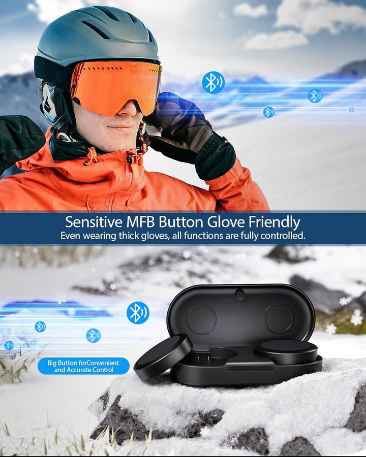 Doohoeek Helmkopfhörer, True-Wireless-Ohrhörer für Audio-Ready-Helme, Bluetooth 5,3 Headset mit Lade