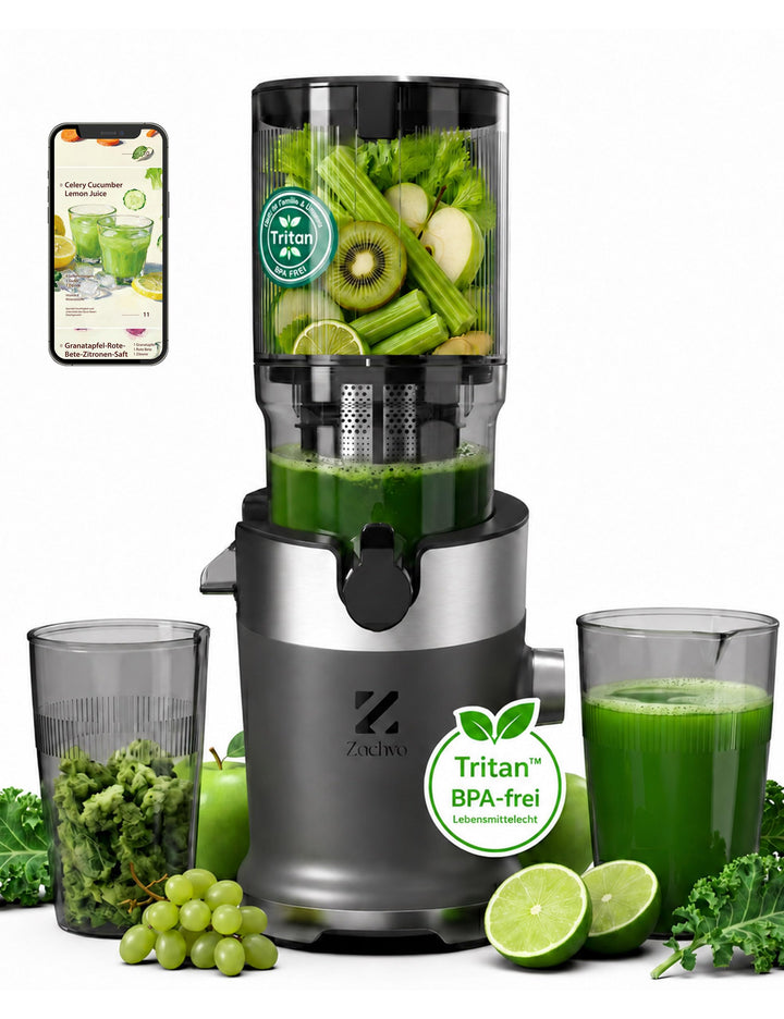 Entsafter, Slow Juicer mit 130mm Breite Fütterungsröhre für Ganze Gemüse und Obst Testsieger, 220W K