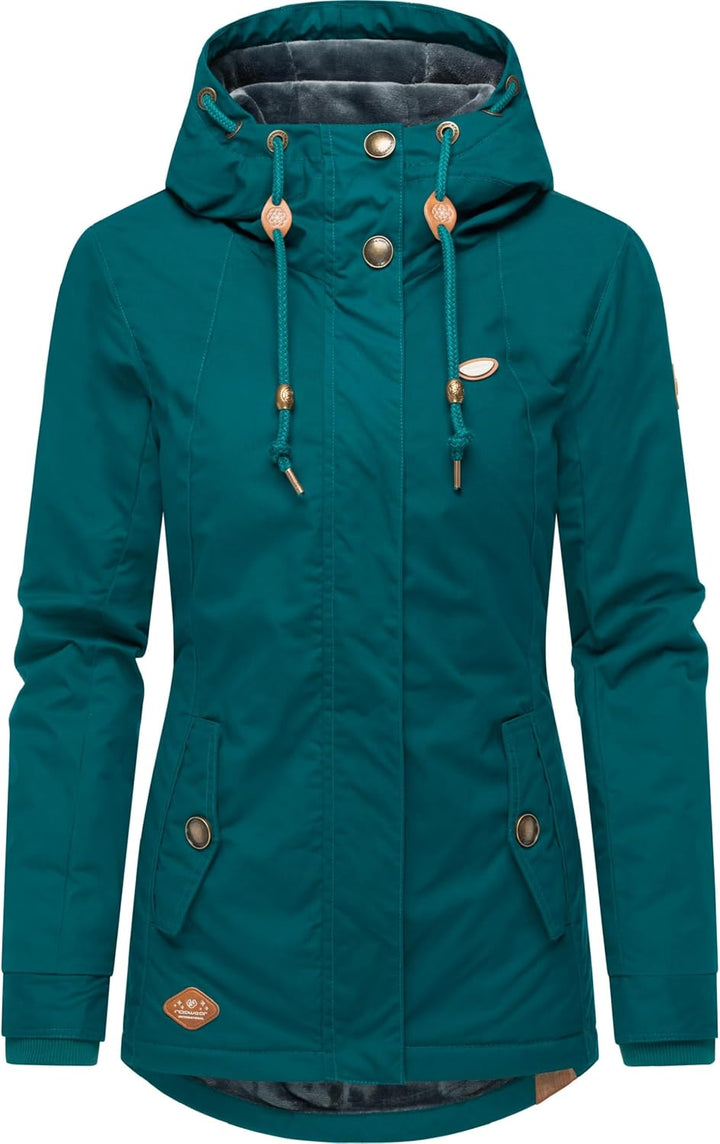Ragwear Damen warme Winterjacke kurz mit Kapuze Monade XS-6XL XS Dark Green22, XS Dark Green22