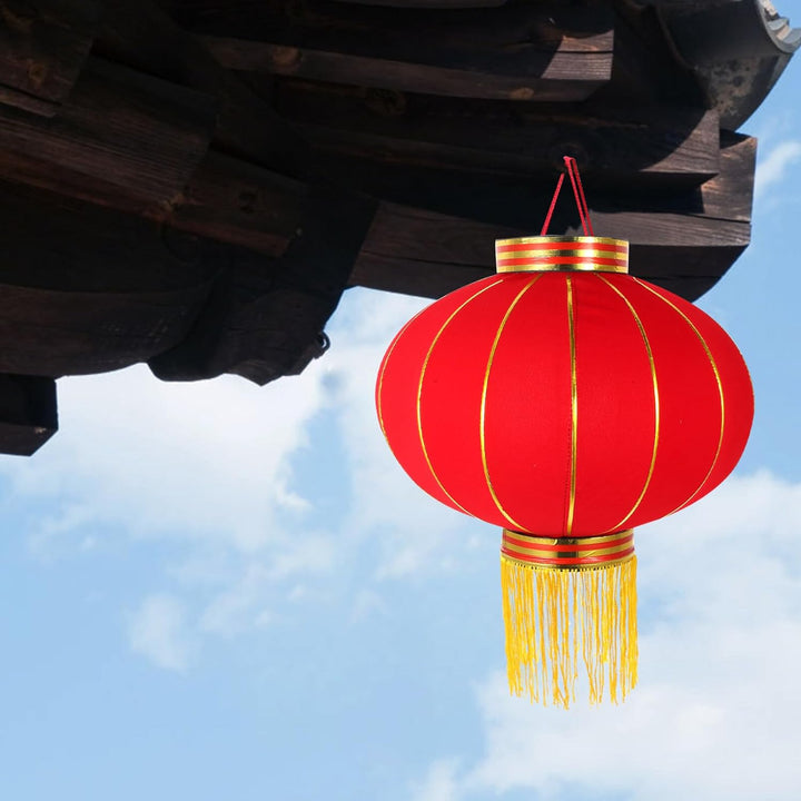 BESPORTBLE Chinesisches Neujahr Rote Laternen 2 Stück 40 6 Cm Jahr Des Drachen Stofflaternen Hängend