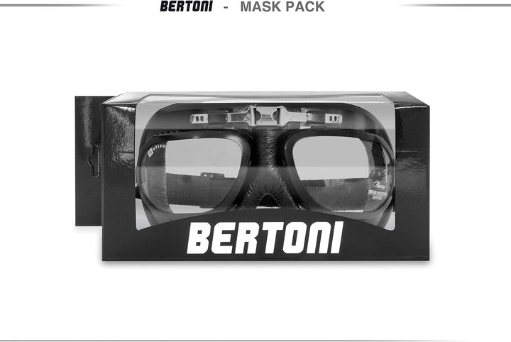 BERTONI Motorradbrille Schutzbrille Vintage mit Chrom Stahlrahmen – Fliegerbrille aus Leder für Harl