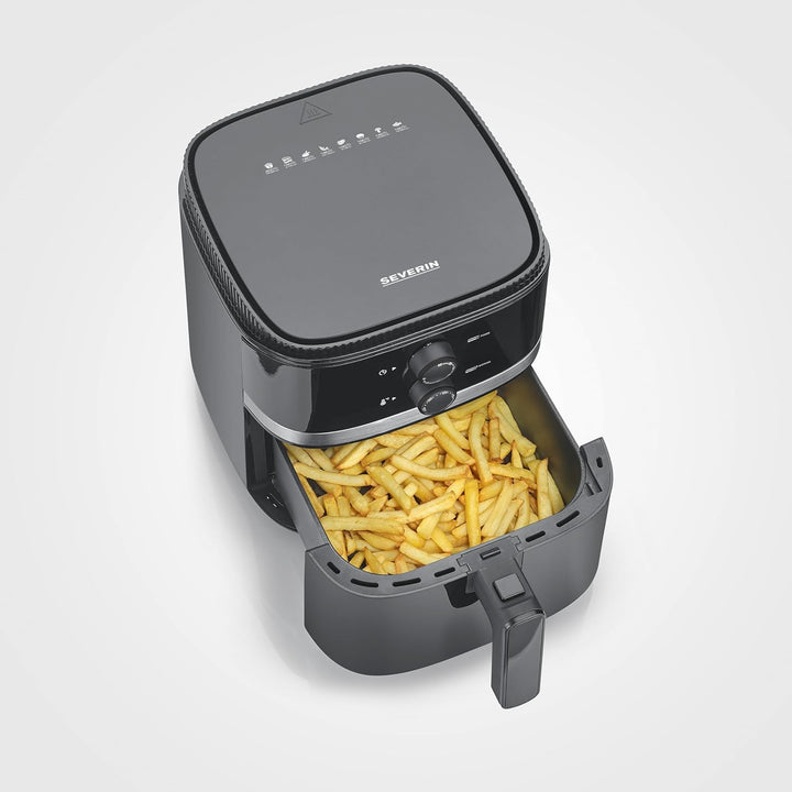 SEVERIN Heissluftfritteuse mit 5 Liter Garraum, Heissluft Fryer für gesundes Kochen, Fritteuse ohne